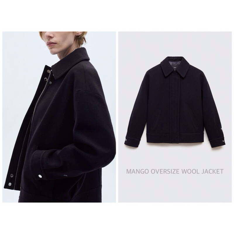 MANGO เสื้อแจ็คเก็ต ทรงโอเวอร์ไซส์ OVERSIZE WOOL JACKET