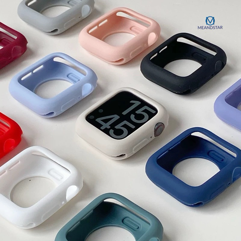 🔥พร้อมส่ง Case watch 10 9 8 7 se 6 5 4 3 2 1 Silicon เเบบนิ่ม  38/40/41/42/44/46mm case for applewatch case ด้าน