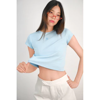 BEMYCHIC เสื้อครอปคอกลม เสื้อทรง BABY TEE เสื้อครอปผู้หญิง รุ่น maddy crop top