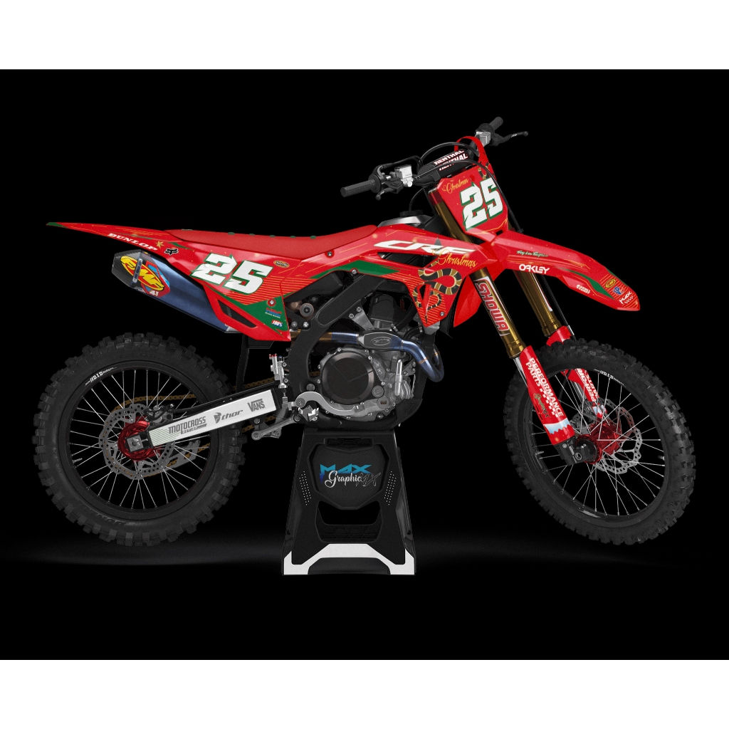 สติกเกอร์รถวิบาก CRF CR 110-450 cc ทั้งคัน พร้อมสติกเกอร์กระบอกโช๊ค ใส่ชื่อ เลขเบอร์ ได้ตามต้องการ