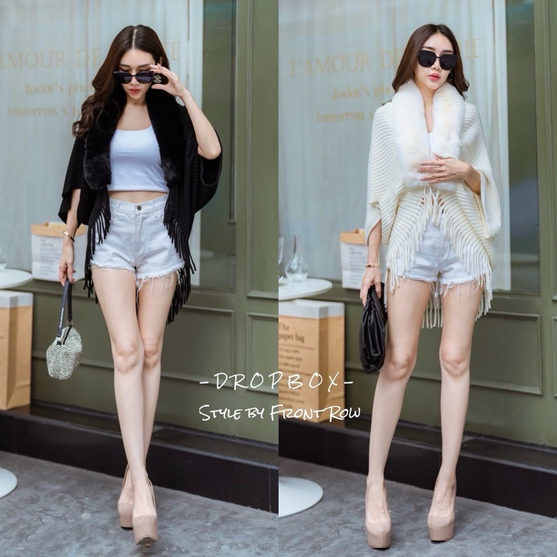 📌ทักก่อนสั่ง📌เสื้อคลุมไหมพรม แต่งเฟอร์ Dropbox