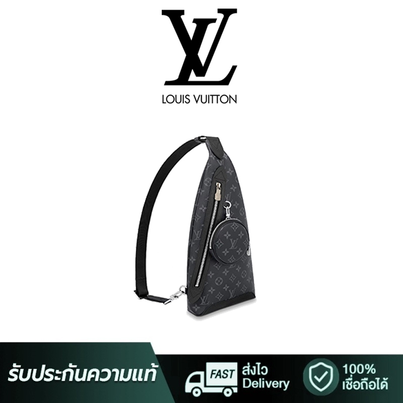 ของแท้ 100% LOUIS VUITTON Duo กระเป๋าเป้สะพายหลัง 1 ช่องสายสะพายข้างผู้ชายสีเทา M30936