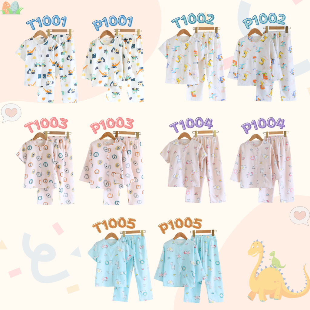 ชุดนอน Masalin KID ผ้ามัสลิน รุ่น (T1001 P1001 T1002 P1002 T1003 P1003 T1004 P1004 T1005 P1005)