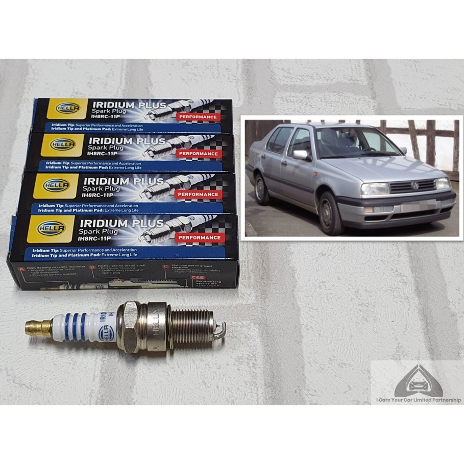 หัวเทียน VW Vento 1H2 ชุด 4 หัว ระยะการใช้งาน 60,000 กม : Hella IH8RC-11P / PM8RC-11