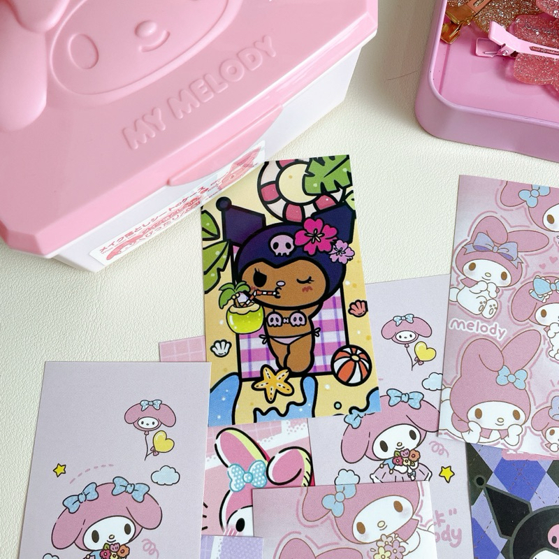พร้อมส่ง สุ่มลาย สติกเกอร์ปิดผนึกสินค้า สติกเกอร์บรรจุภัณฑ์ลาย sanrio my melody kuromi
