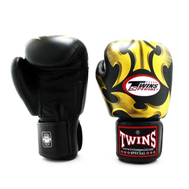 นวมชกมวย ทวินส์ สเปเชี่ยล Twins Special Boxing Glove FANCY Series รวมสี หนังแท้ ,FBGV-22G-BK