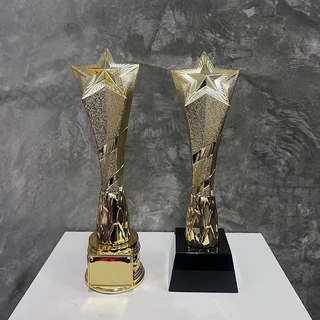 ถ้วยรางวัล gold star V584มี2 แบบ ฐานสีทอง & ฐานสีดำ วัสดุพลาสติกเกรดพรีเมี่ยม