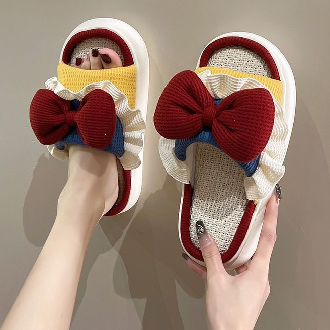 🎀เพิ่มสีใหม่🎀(SH-1-14) รองเท้าแตะลินินญี่ปุ่น รองเท้าใส่เดินในบ้าน สลิปเปอร์ slippers แบบหนา นิ่มใส่สบาย กันลื่น น่ารัก