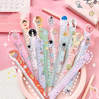 ไม้บรรทัดวัด ไม้บรรทัดนักเรียน ลายการ์ตูน ขนาด15 ซม. ไม้บรรทัดงอได้ เครื่องเขียน อุปกรณ์การเรียน น่ารักBS36