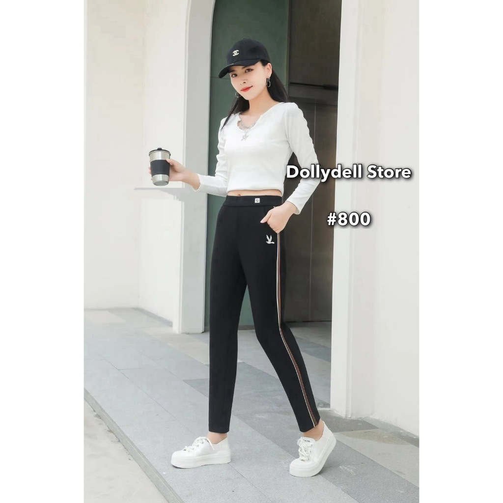 กางเกงวอร์มเอวยางยืดDolly dell รุ่น#800 เนื้อผ้าคุณภาพดีมาก ทรงสวย กางเกงวอร์มผู้หญิงใส่สบาย