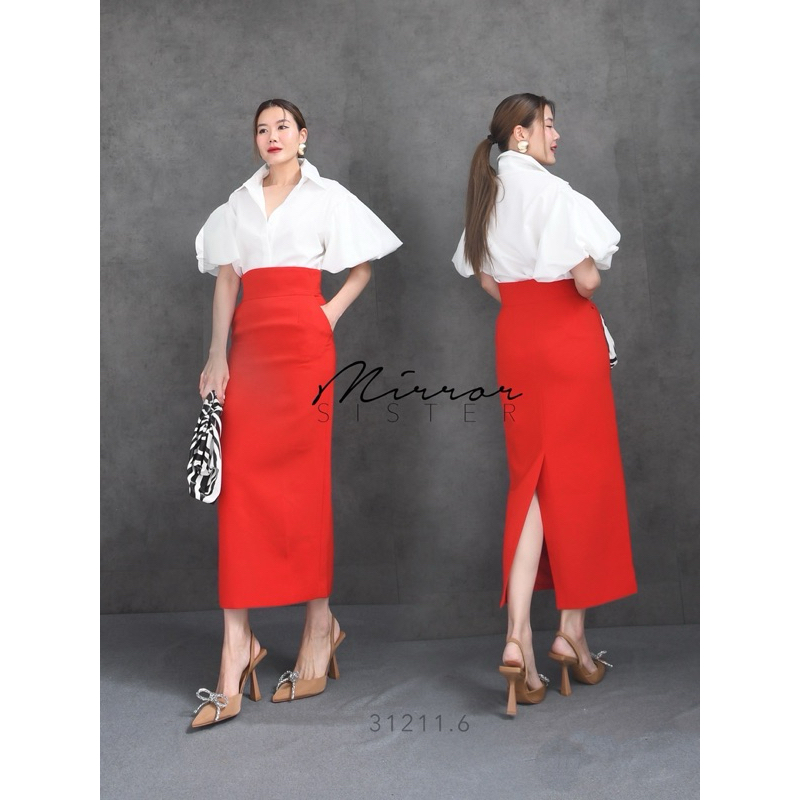 Mirrorsister 31211.6 กระโปรงทรงสอบ ผ้าดีมากแนะนำ - รูปที่ 2