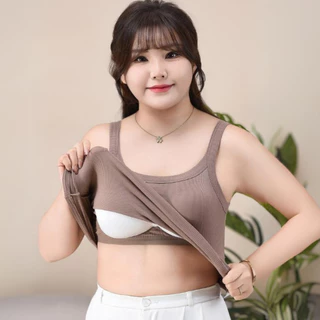 เสื้อกล้ามสายเดี่ยวมีบราสาวอวบ อก 30-44 สาวอ้วน ไม่ต้องใส่เสื้อใน ไซส์ใหญ่ L-4XL น้ำหนัก 50-100 KG