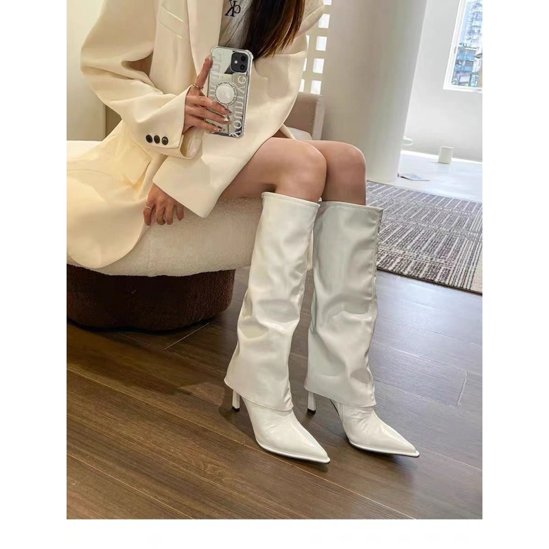 Chole G: V.O.X Long Boots รองเท้าบูทหนังยาวเกาหลีส้นสูง 8.5 cm(SH0148)