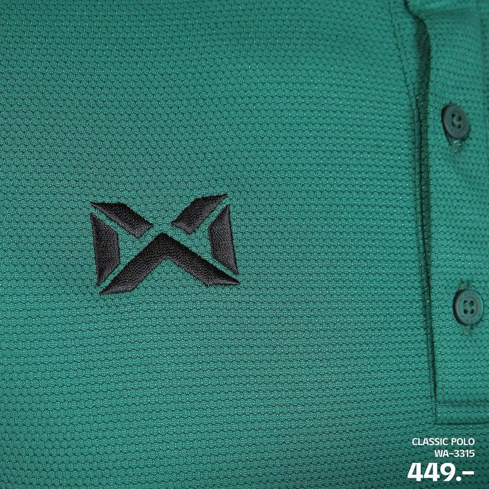 WARRIX เสื้อสีพื้น เสื้อโปโลวอริกซ์  รุ่น WA-3315N ชุดที่ 5 เสื้อโปโลสีเขียว ของแท้100% - รูปที่ 2