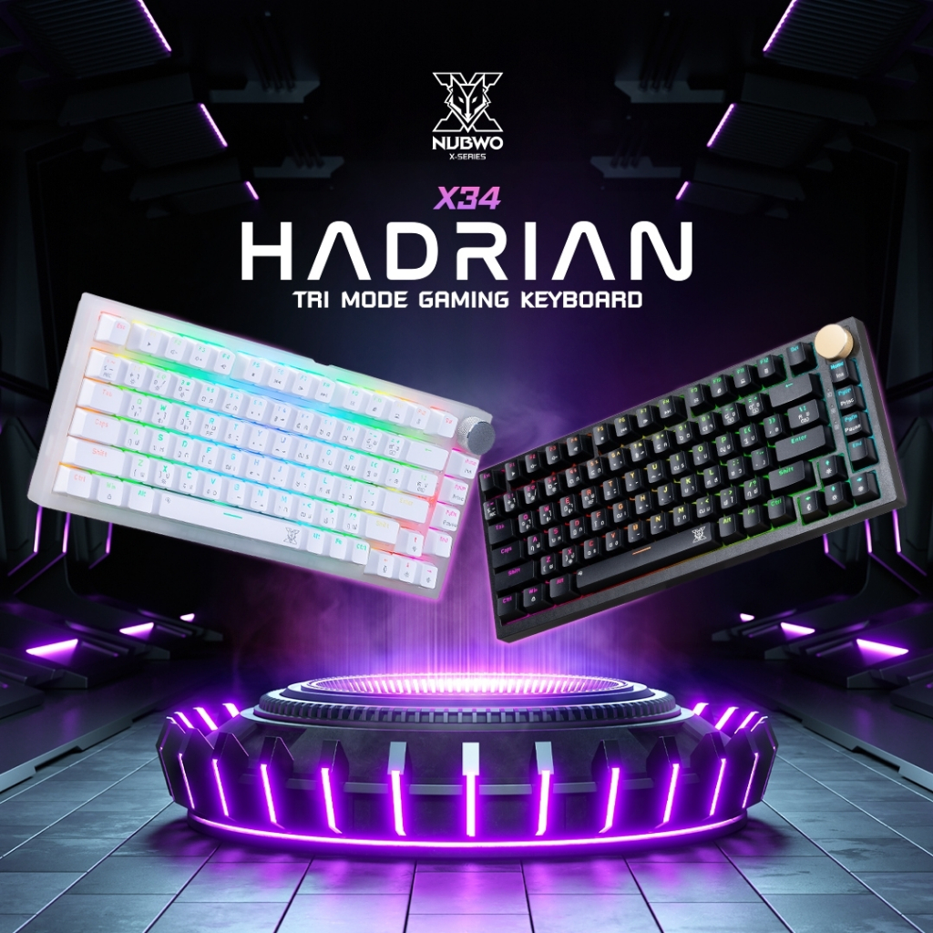 NUBWO HADRIAN X34  TRI MODE GAMING KEYBOARD