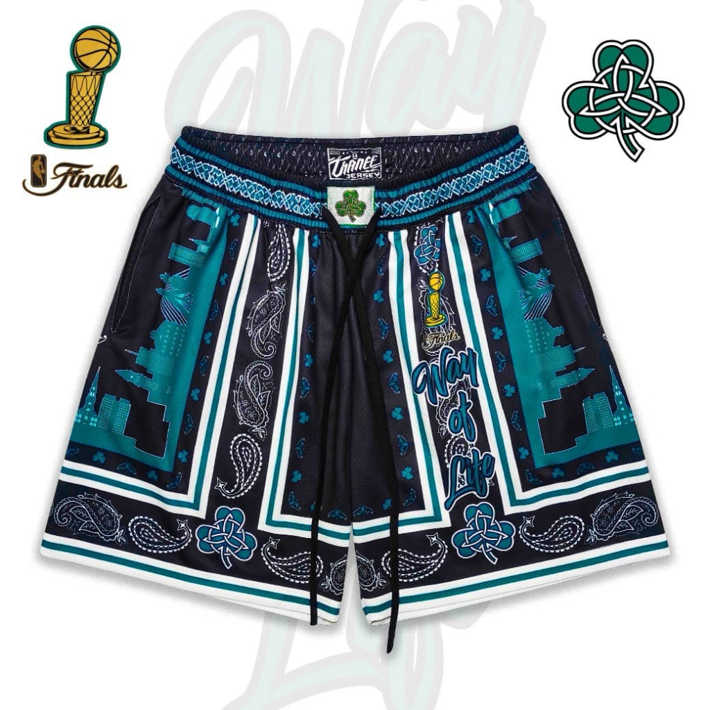 กางเกงบาสขาสั้น Boston Celtics มีไซส์ใหญ่