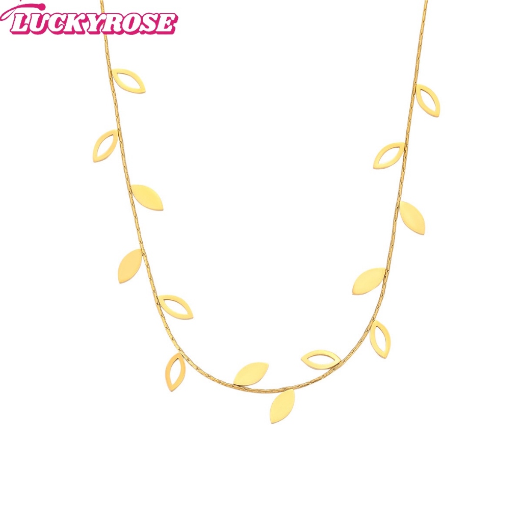 สร้อยคอจี้ใบไม้สีทอง แฟชั่นเรียบง่ายคลาสสิก สบายต่อผิว