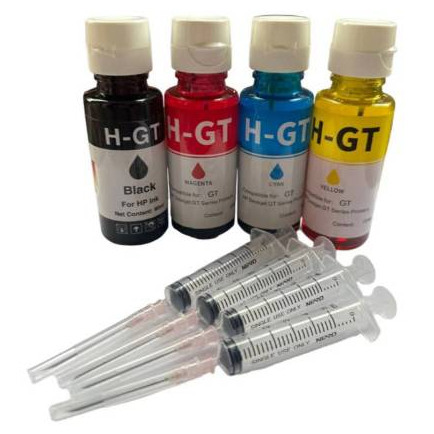 หมึกเติม Hp เติมตลับหมึก Hpได้ทุกรุ่น ดำ 90 ml สีละ 70 ml แถม เข็ม ไซริ้ง ของเทียบเท่า สำหรับเติมหมึกในตลับ ราคา ถูกที่สุด ดีลบีเคเค