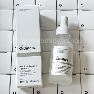 (ใช้โค้ดวิดีโอได้/พร้อมส่ง/ของแท้) The Ordinary Niacinamide 10% + Zinc 1% 30ml/60ml สูตรลดสิว สูตรยอดฮิต ดิออดินารี่ sl