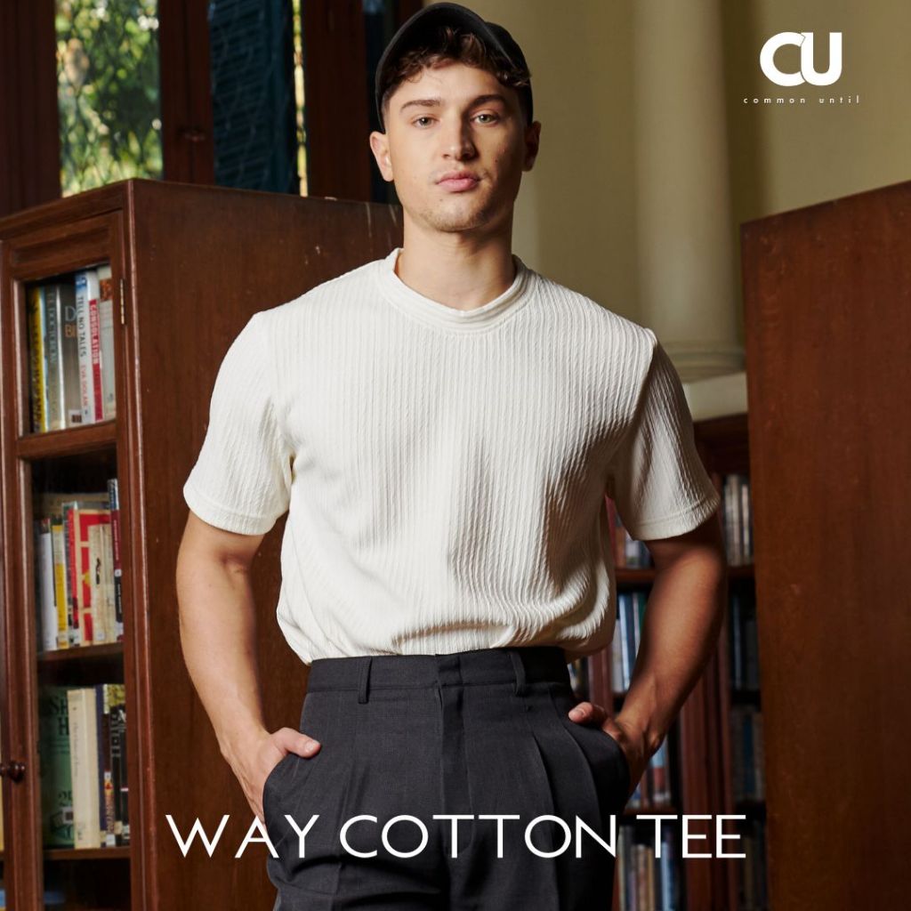 CU เสื้อยืด "นุ่ม อยู่ทรง ไม่ต้องรีด" เสื้อยืดผู้ชาย : รุ่น WAY COTTON TEE