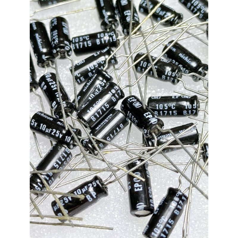 Nichicon EP  BP 10uf 25v Bipolar Capacitor bipolar bp คาปาซิเตอร์ ตัวเก็บประจุ ไบโพลาร์ ไบโพล่า ไม่มีขั้ว ราคา ถูกที่สุด ดีลบีเคเค แกลเลอรีภาพที่ 2