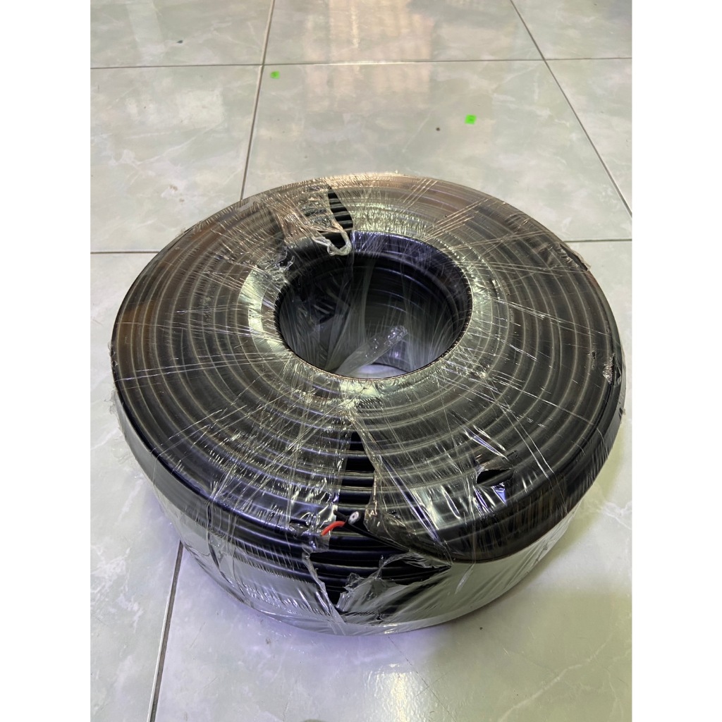 100M RG6 RG6+Power Line สายRG6+POWER สายถัก128shield (90% )(สายRG6 มีสายไฟในตัว) ยาว 100 เมตร