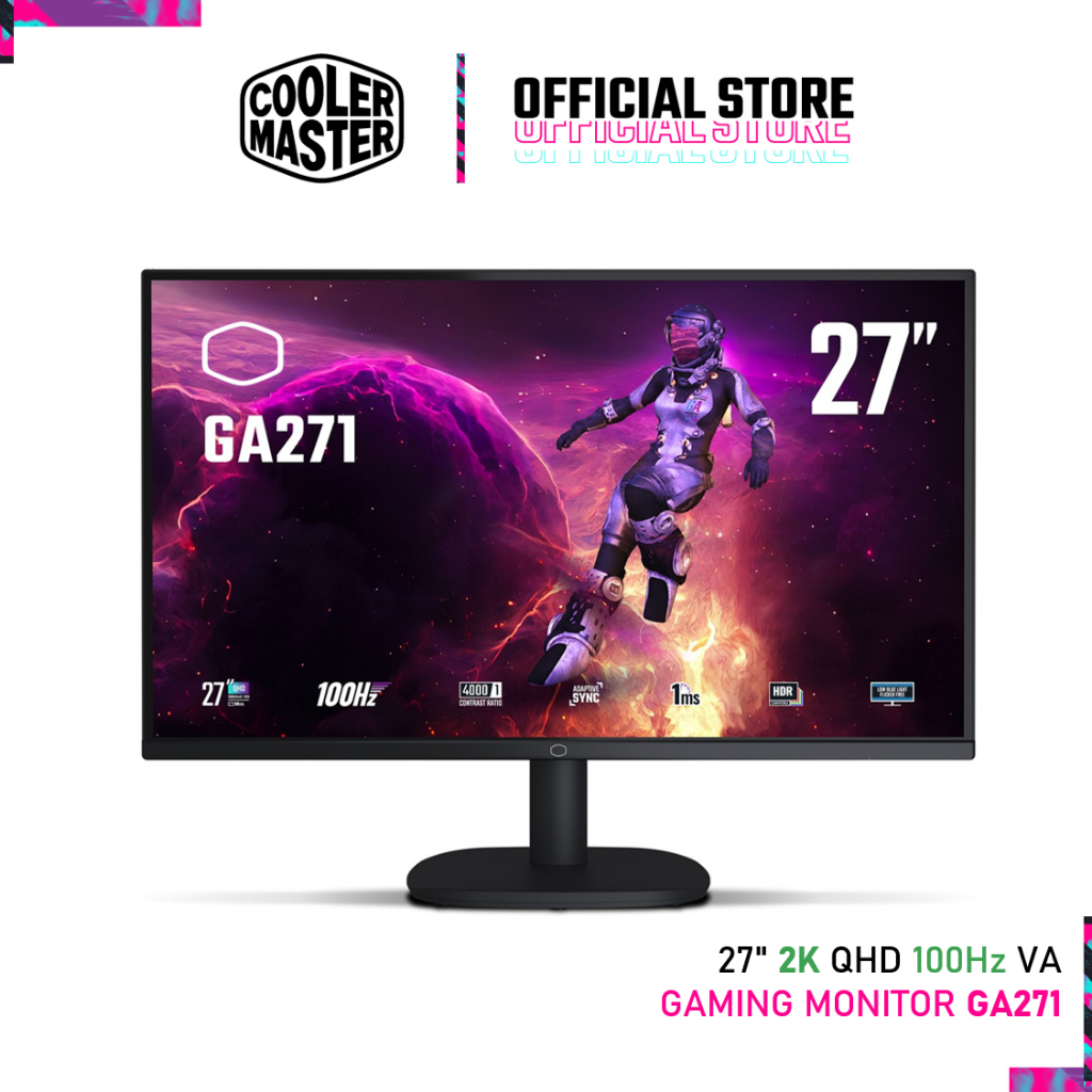 Cooler Master Monitor GA271 จอ 27" QHD (2K) 100Hz VA WQHD" 2560X1440 (CMI-GA271-US) จอเล่นเกม