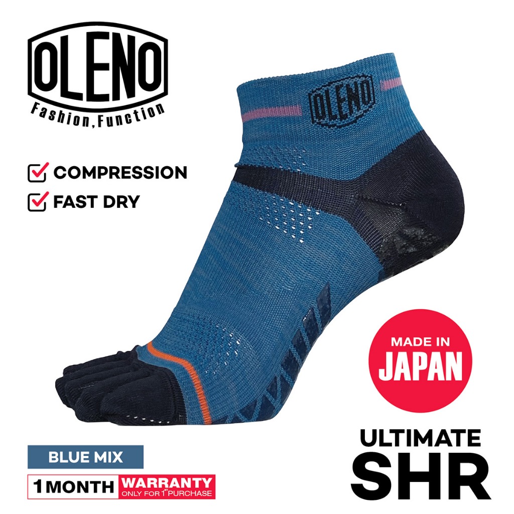 OLENO รุ่น Ultimate SHR (Blue Mix) ถุงเท้าแยก 5 นิ้ว แพคเดี่ยว