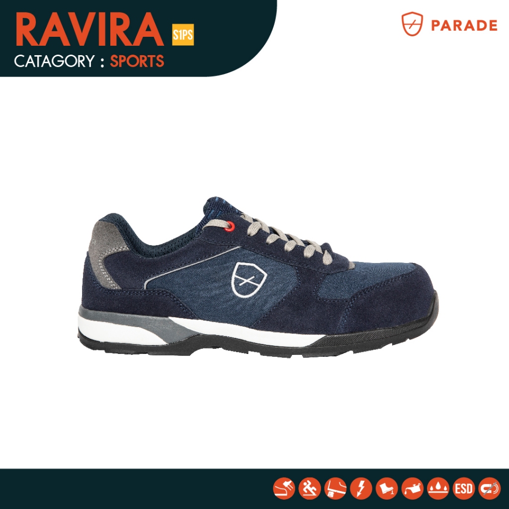 รองเท้าเซฟตี้ Parade รุ่น RAVIRA หัวคอมโพสิต กันทะลุ ระบายอากาศได้ดี น้ำหนักเบา กันลื่น