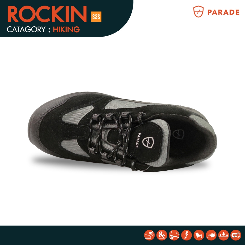 รองเท้าเซฟตี้ Parade รุ่น ROCKIN หัวคอมโพสิต น้ำหนักเบา ระบายอากาศได้ดี ไม่มีโลหะ