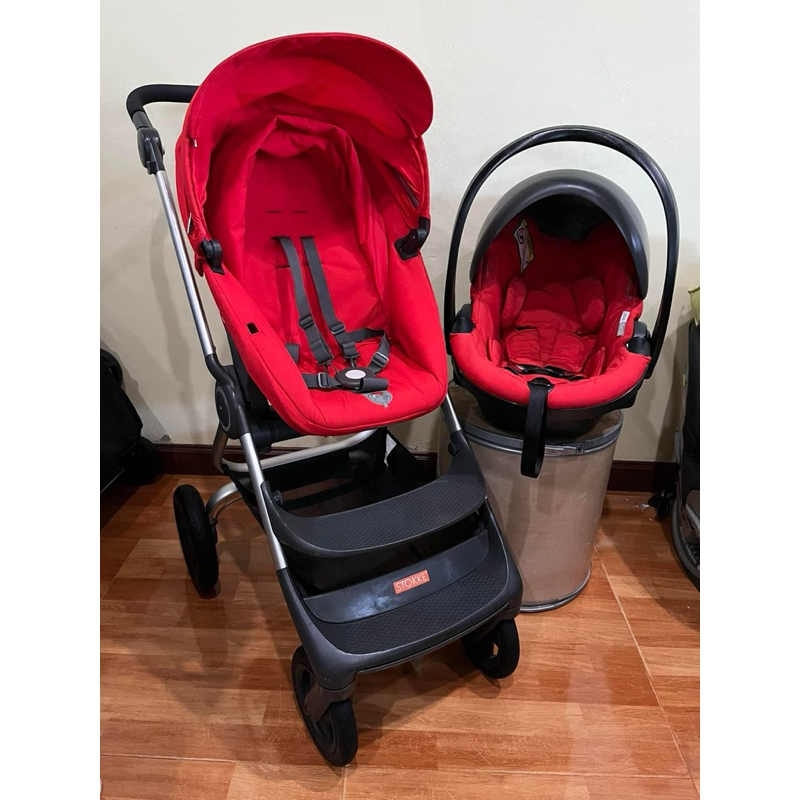 รถเข็น Stokke scoot v2 baby stroller +กระเช้าคาร์ซีทStokke สามารถวางกระเช้าบนรถเข็นได้