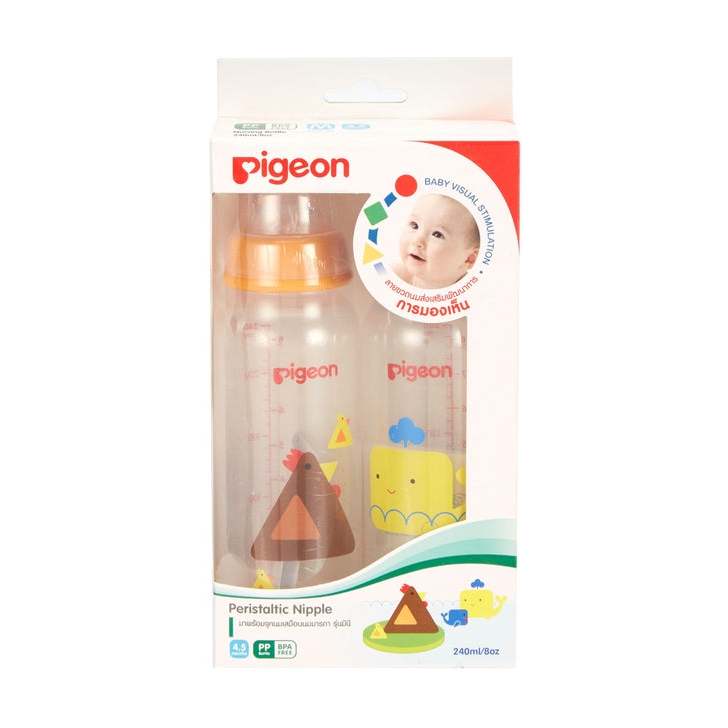 ขวดนมพีเจ้น pigeon คอแคบจุกเสมือนนมแม่ ลายมูมิน moomin
