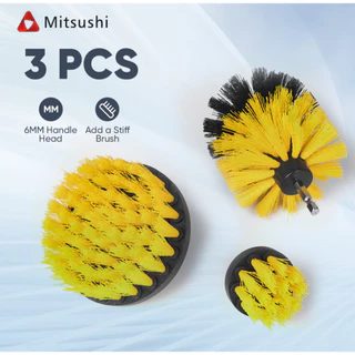 Mitsushi 3/12PCS ชุดหัวแปรง ชุดแปรงสว่านไฟฟ้ารถยนต์ แปรงขัดพื้น ชุดแปรงทำความสะอาดสว่าน สำหรับกระจกอ่างอาบน้ำ ยางรถยนต์