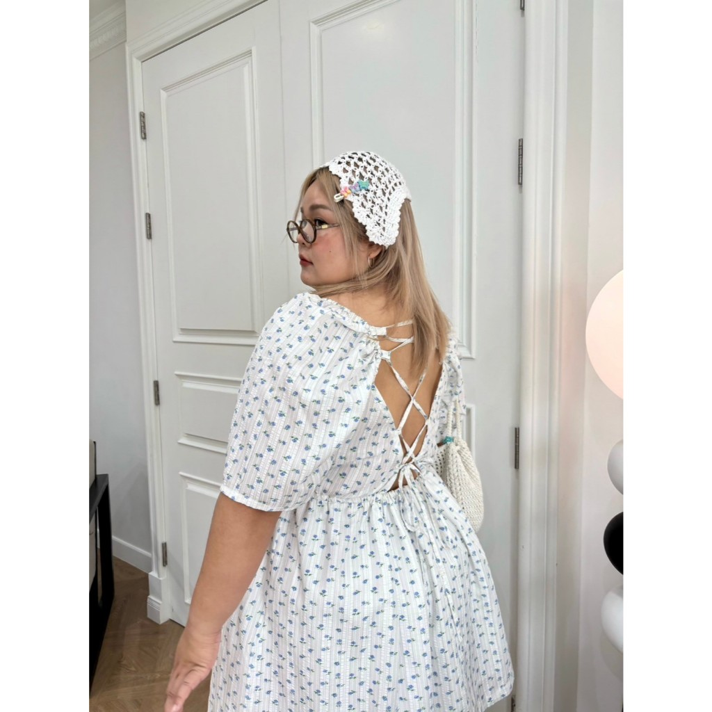 CurveG Lola Dress เดรสสม็อคผูกหลัง