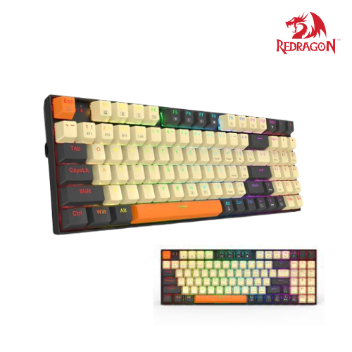 Redragon K669 Ziggs  90% Red switch RGB Gaming Keyboard, Wired (เสียบสาย) 100Keys  Full-Transparent 