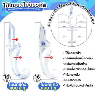 ไม้แบบ ไม้บรรทัดพลาสติกเนื้อหนา ไม้นกแก้วไฟเบอร์ใส สำหรับงานเขียนแบบ ✅พร้อมส่ง