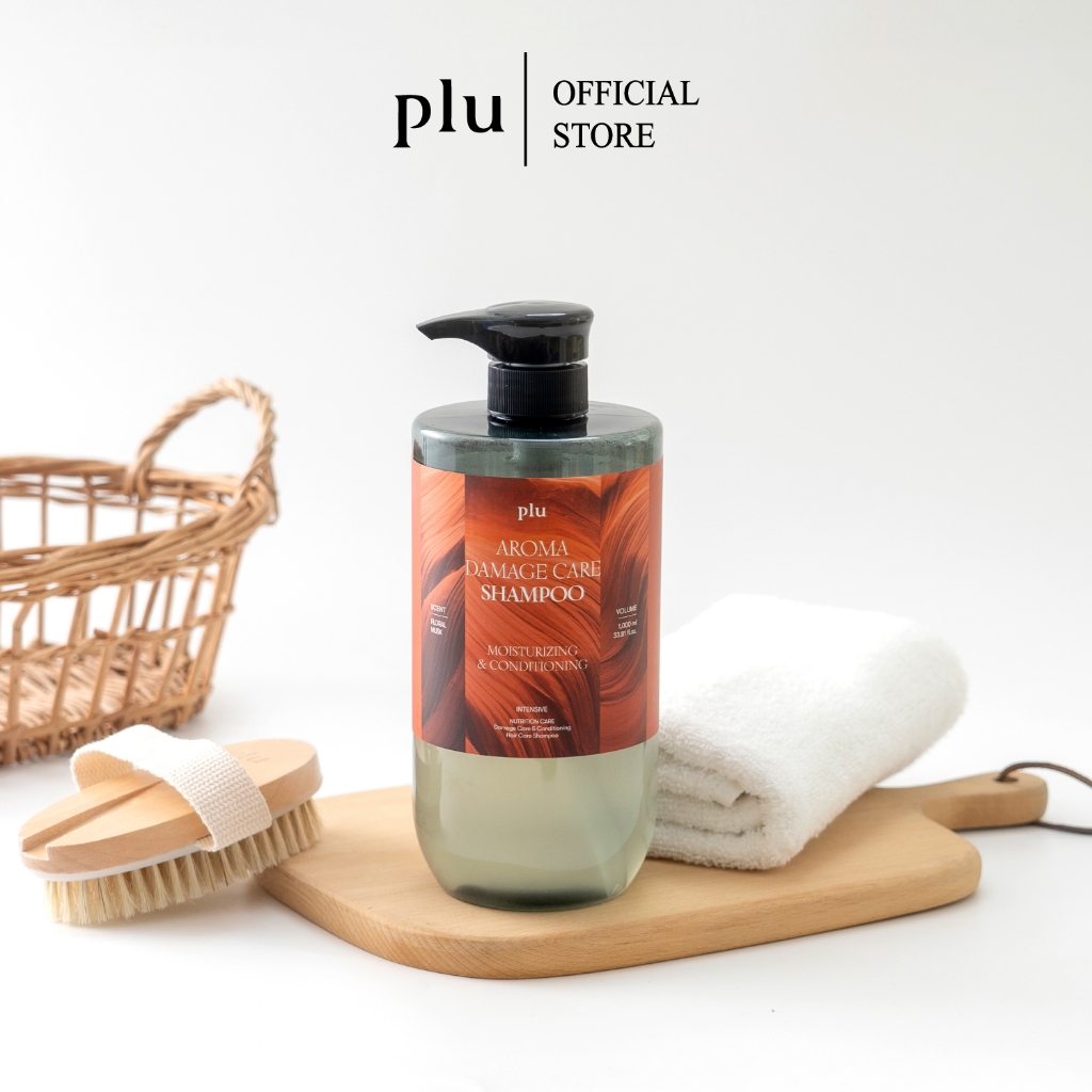 PLU AROMA DAMAGE CARE SHAMPOO 1000G (แชมพูดูแลผมเสียสูตรเข้มข้น ช่วยทำความสะอาดและดูแลเส้นผมในขวดเดียว)
