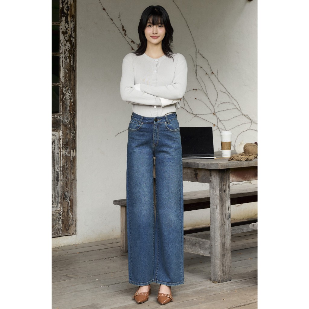 T3183 Straight Jeans Steel Blue [Anti-Bac]