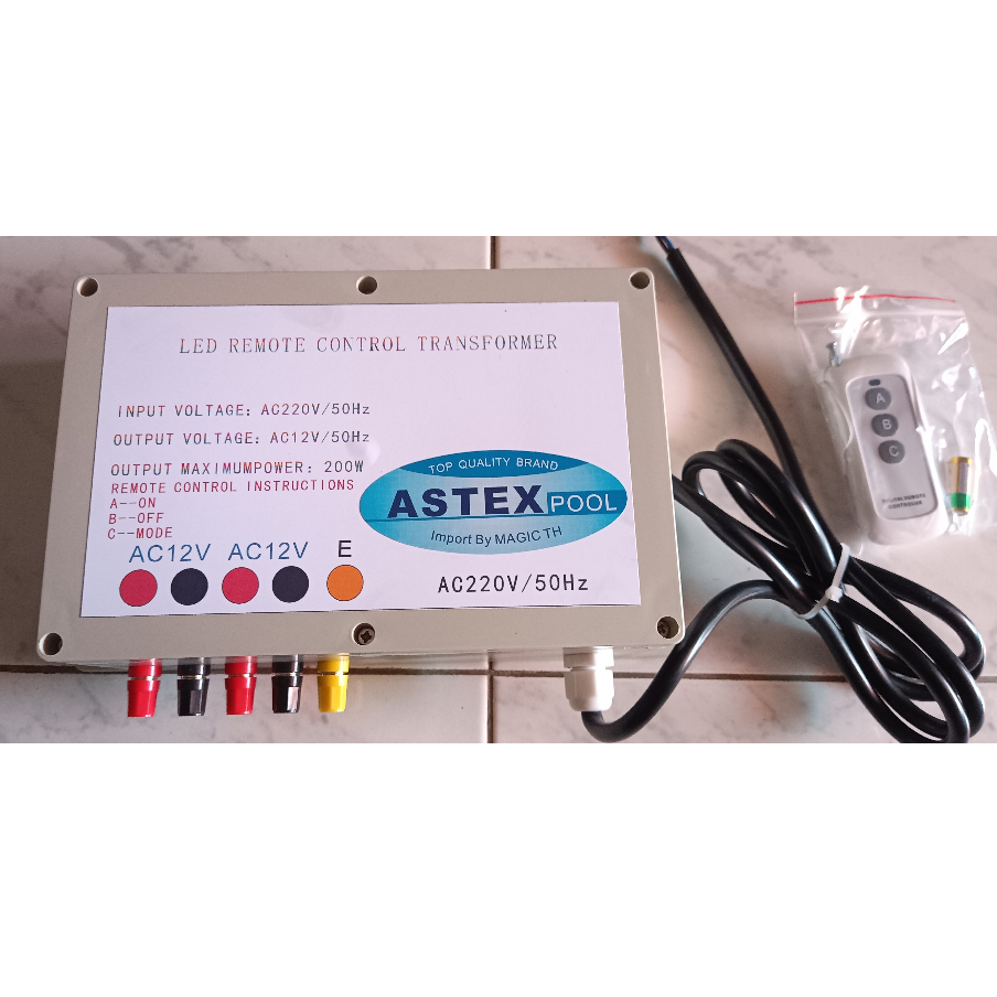 CONTROL BOX ASTEX FOR SWIMMING POOL LIGHTS 105\200\300W AC TRANSFORMER INSIDE