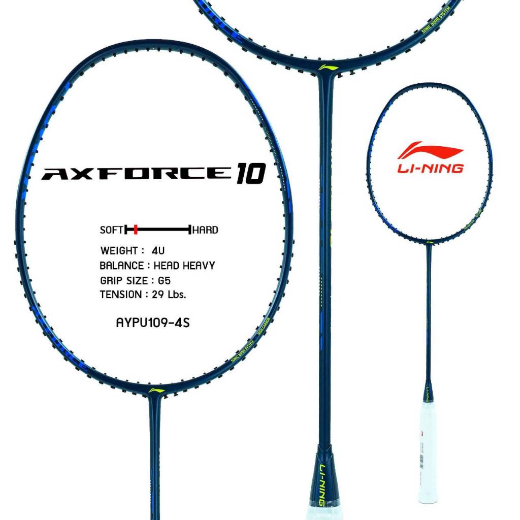 Li-Ning ไม้แบดมินตัน รุ่น Axforce 10 4U/5U ไม้แบดออกใหม่ แถมเอ็น+กริป+ซอง ประกัน 6 เดือน