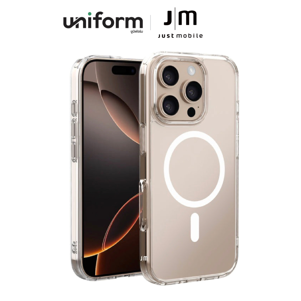 เคสมือถือ Just Mobile TENC Air Cushions for iP 16 Pro / 16 Pro Max - Crystal Clear and Film
