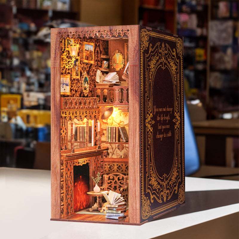 CUTEBEE YS05 DIY Book Nook บ้านตุ๊กตา  DIY ที่กั้นหนังสือ รวมถึงฝาครอบกันฝุ่น ตัวต่อไม้ บ้านของเล่น ราคา ถูกที่สุด ดีลบีเคเค แกลเลอรีภาพที่ 6