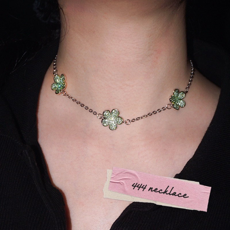✨444 Necklace☘️🤞🏻(สร้อยดอกไม้โคลเวอร์💓💚)