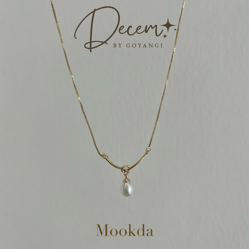 Decem- สร้อยคอรุ่น mookda งานเงินมี2สีใส่โดนน้ำได้ ไม่ลอกไม่ดำ มีถุงเก็บแถมให้