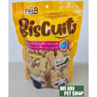 Pet8 Dog Biscuits Treats for dog 300g ขนมสุนัขบิสกิต เลือกรสด้านใน