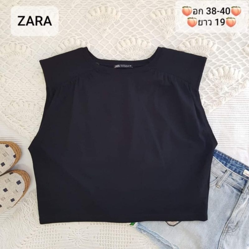 (D101) งานป้าย​ Zara มีป้ายแคร์​ เสื้อแขนกุดสีดำ​ งานใหม่มากค่ะ​ อก​ 38-40 นิ้ว​ ยาว​ 19 นิ้ว