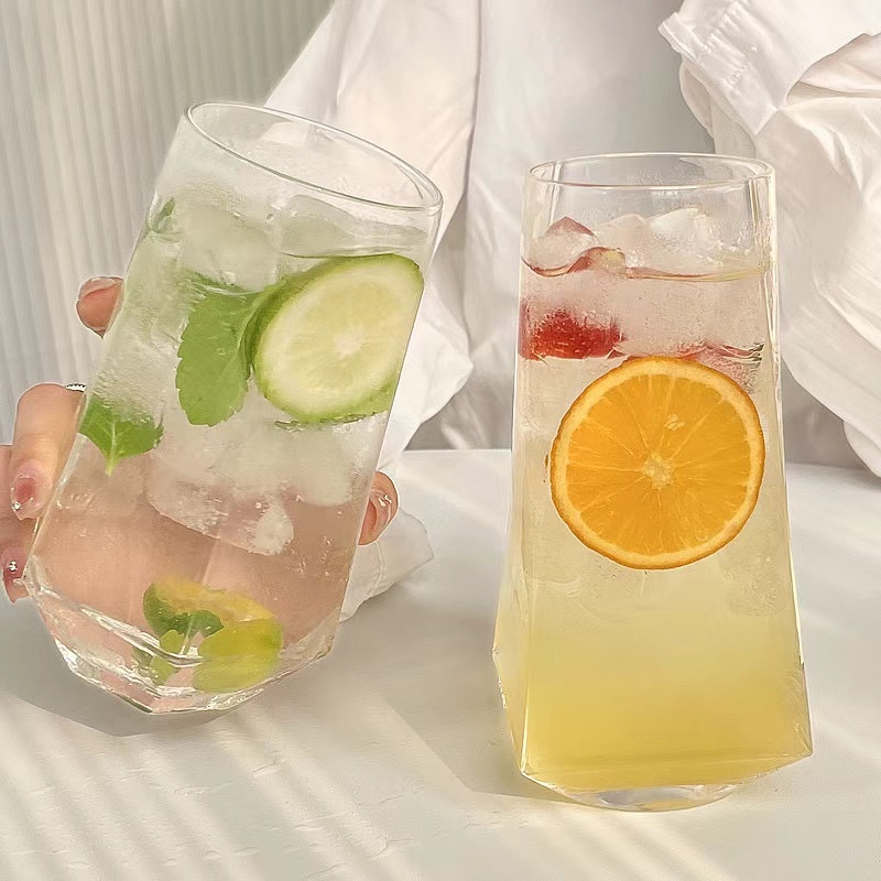 พร้อมส่ง แก้วเครื่องดื่มเย็น ทรงสูงสุดน่ารัก สไตล์มินิมอล คาร์เฟ่ - รูปที่ 4