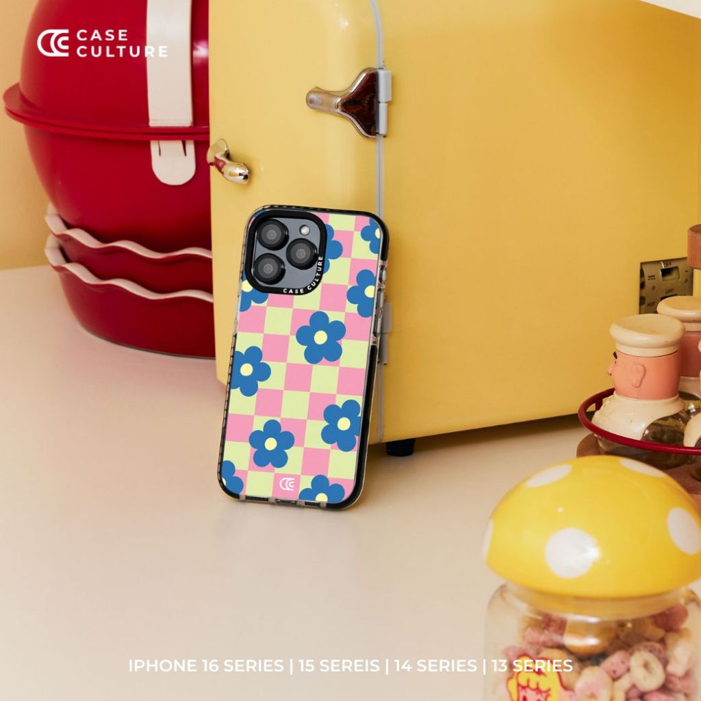 ลาย Pink Checker 🌼 เคสกันกระแทก iPhone แบรนด์ Case Culture