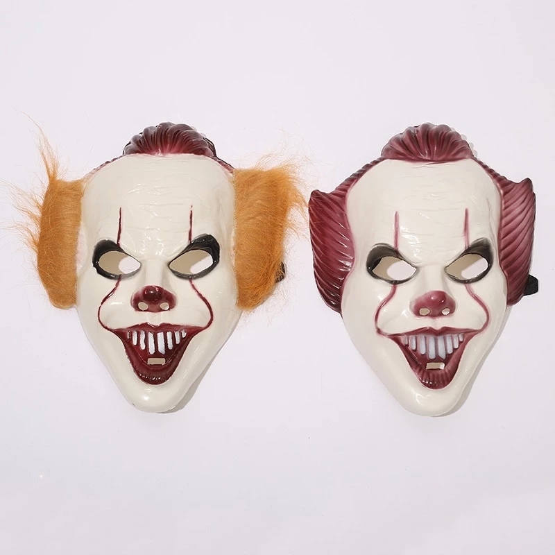 น้ากากตัวตลกผีฮาโลวีนสยองขวัญวิกผมหน้ากากตัวตลกภาพยนตร์หน้ากากสยองขวัญ clown mask Halloween horror w