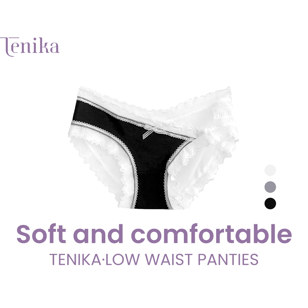 TENIKA กางเกงในผู้หญิง มีลูกไม้ ผ้าลื่น ยืดกระชับ ผ้าเนียนนิ่มใส่สบาย ยืดกระชับ คืนตัวดี คุณภาพดี